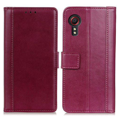 Leather Case Stands Flip Cover Holder N02P for Samsung Galaxy XCover 5 SM-G525F Red