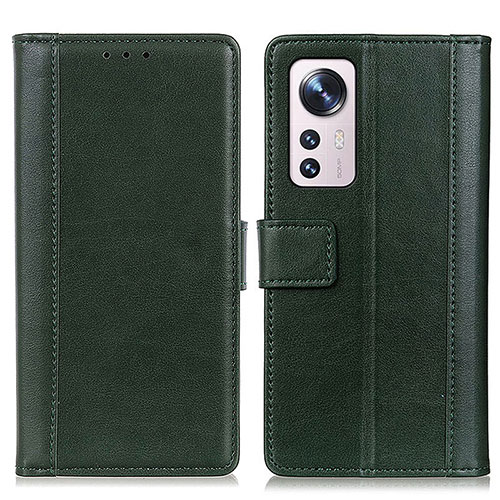 Leather Case Stands Flip Cover Holder N02P for Xiaomi Mi 12X 5G Green