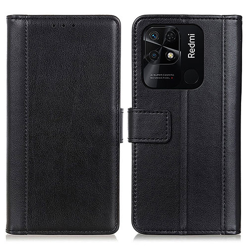 Leather Case Stands Flip Cover Holder N02P for Xiaomi Redmi 10 Power Black