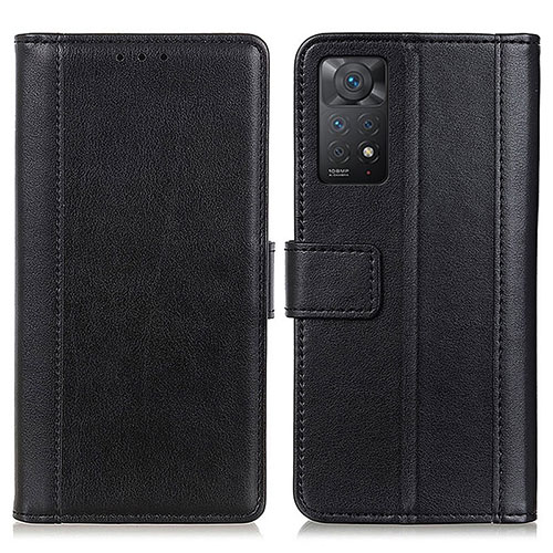 Leather Case Stands Flip Cover Holder N02P for Xiaomi Redmi Note 11 Pro 4G Black