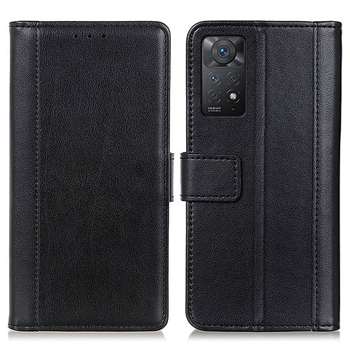 Leather Case Stands Flip Cover Holder N02P for Xiaomi Redmi Note 11 Pro 5G Black