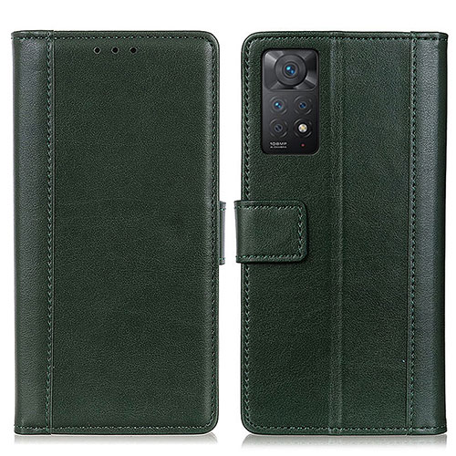 Leather Case Stands Flip Cover Holder N02P for Xiaomi Redmi Note 11 Pro 5G Green