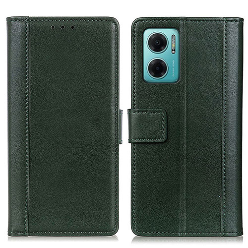 Leather Case Stands Flip Cover Holder N02P for Xiaomi Redmi Note 11E 5G Green