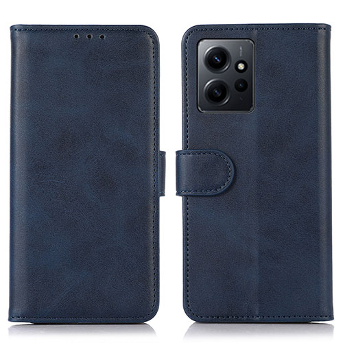 Leather Case Stands Flip Cover Holder N02P for Xiaomi Redmi Note 12 4G Blue