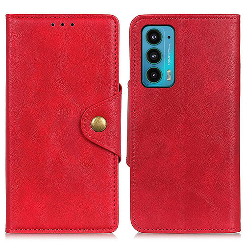 Leather Case Stands Flip Cover Holder N03P for Motorola Moto Edge 20 5G Red