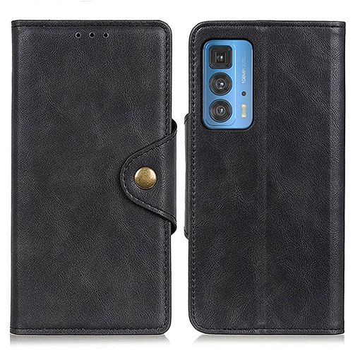 Leather Case Stands Flip Cover Holder N03P for Motorola Moto Edge 20 Pro 5G Black