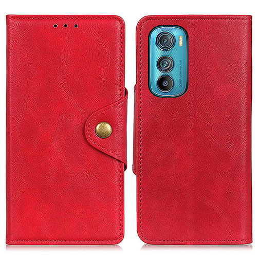 Leather Case Stands Flip Cover Holder N03P for Motorola Moto Edge 30 5G Red