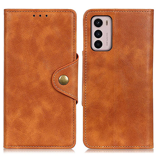 Leather Case Stands Flip Cover Holder N03P for Motorola Moto G42 Brown