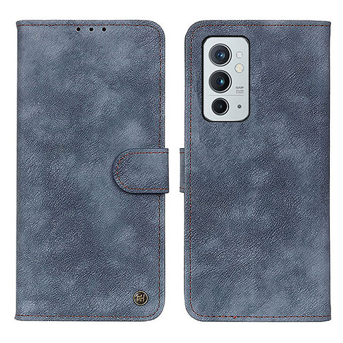 Leather Case Stands Flip Cover Holder N03P for OnePlus 9RT 5G Blue