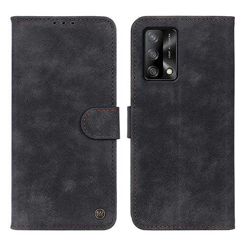 Leather Case Stands Flip Cover Holder N03P for Oppo A95 4G Black