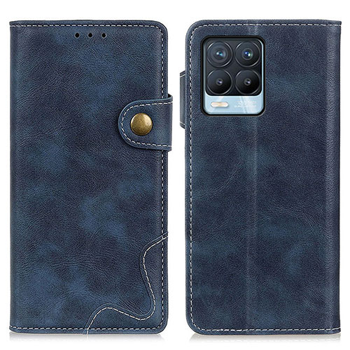 Leather Case Stands Flip Cover Holder N03P for Realme 8 4G Blue