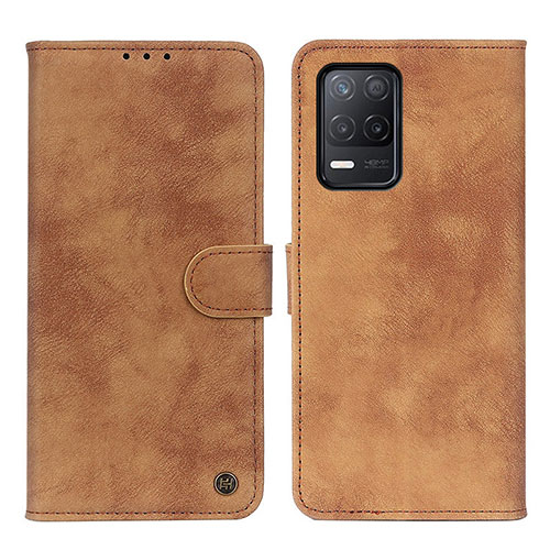 Leather Case Stands Flip Cover Holder N03P for Realme 8 5G Brown