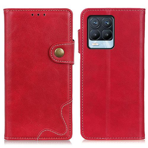 Leather Case Stands Flip Cover Holder N03P for Realme 8 Pro Red