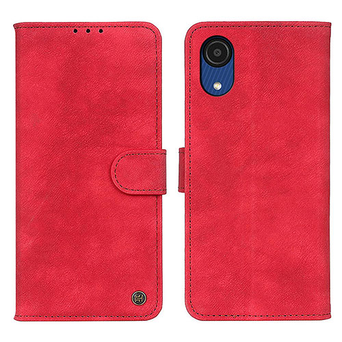 Leather Case Stands Flip Cover Holder N03P for Samsung Galaxy A03 Core Red