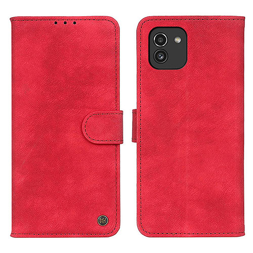 Leather Case Stands Flip Cover Holder N03P for Samsung Galaxy A03 Red