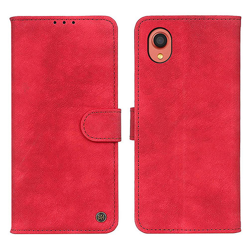 Leather Case Stands Flip Cover Holder N03P for Samsung Galaxy A22 5G SC-56B Red