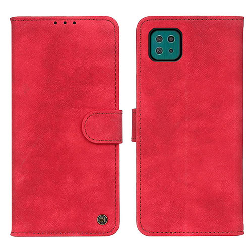 Leather Case Stands Flip Cover Holder N03P for Samsung Galaxy A22s 5G Red