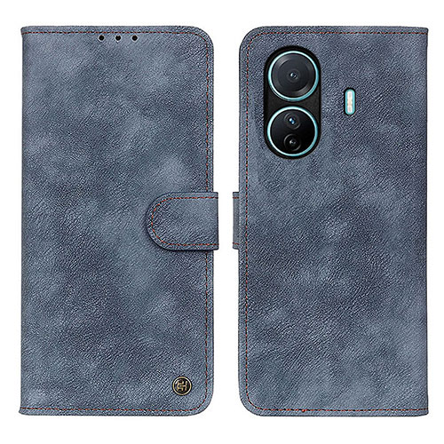 Leather Case Stands Flip Cover Holder N03P for Vivo iQOO Z6 Pro 5G Blue