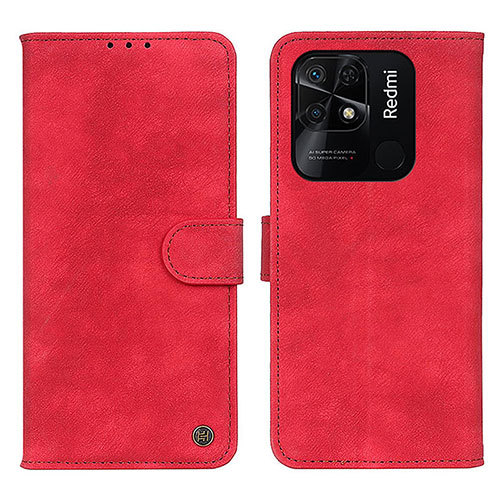 Leather Case Stands Flip Cover Holder N03P for Xiaomi Redmi 10C 4G Red