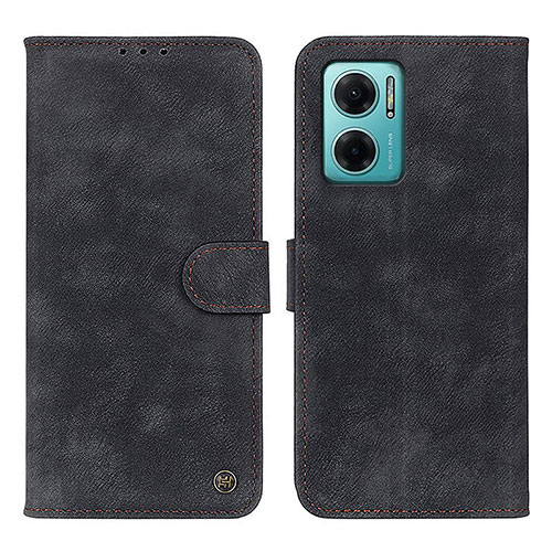 Leather Case Stands Flip Cover Holder N03P for Xiaomi Redmi Note 11E 5G Black