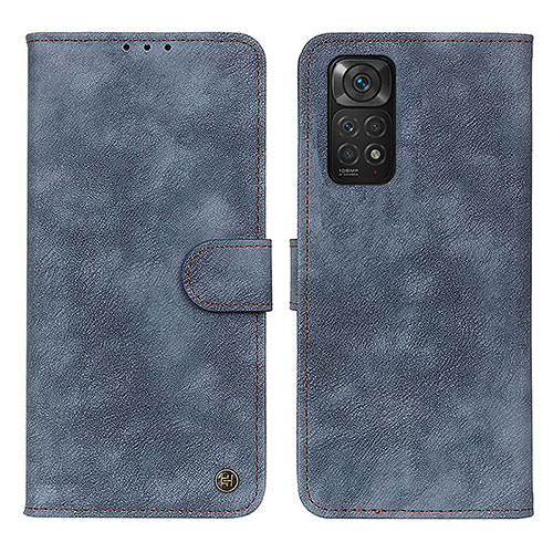 Leather Case Stands Flip Cover Holder N03P for Xiaomi Redmi Note 11S 4G Blue