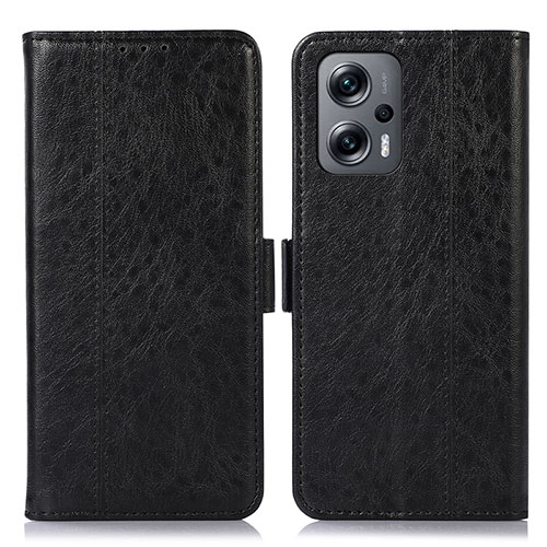 Leather Case Stands Flip Cover Holder N03P for Xiaomi Redmi Note 12 Turbo 5G Black