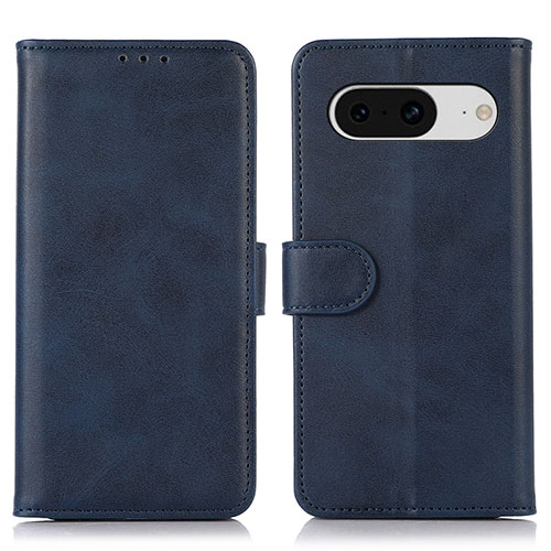 Leather Case Stands Flip Cover Holder N04P for Google Pixel 8 5G Blue