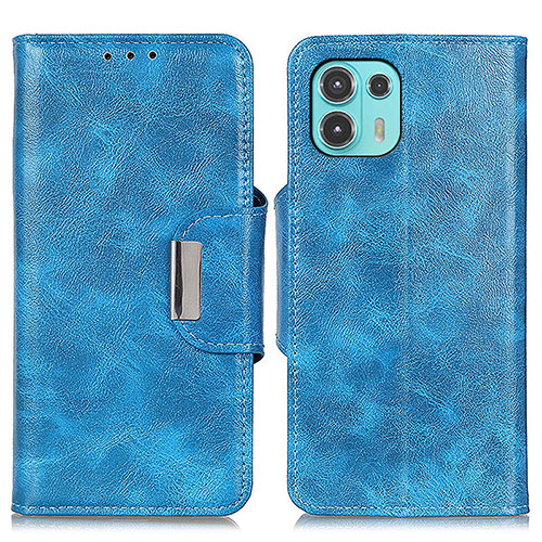 Leather Case Stands Flip Cover Holder N04P for Motorola Moto Edge 20 Lite 5G Sky Blue