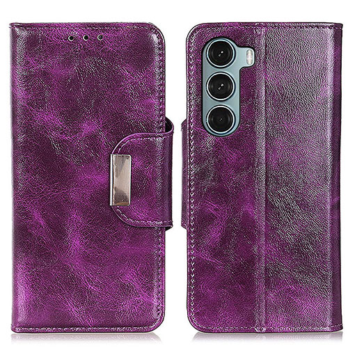 Leather Case Stands Flip Cover Holder N04P for Motorola Moto Edge S30 5G Purple