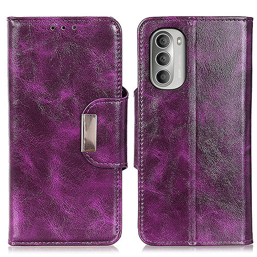 Leather Case Stands Flip Cover Holder N04P for Motorola Moto G Stylus (2022) 5G Purple