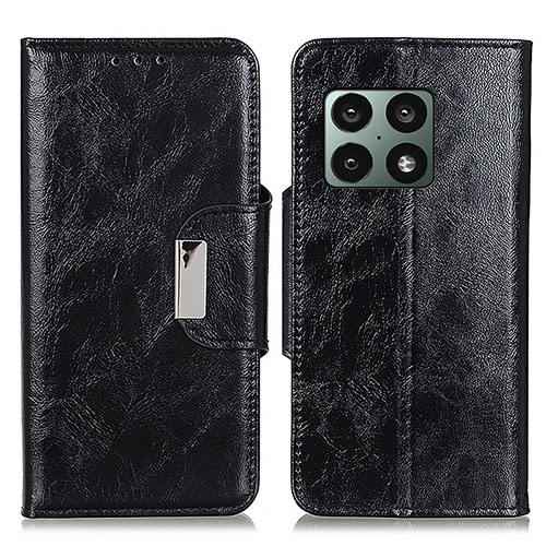 Leather Case Stands Flip Cover Holder N04P for OnePlus 10 Pro 5G Black