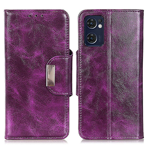 Leather Case Stands Flip Cover Holder N04P for OnePlus Nord CE 2 5G Purple