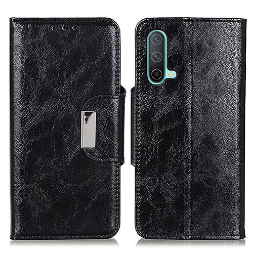 Leather Case Stands Flip Cover Holder N04P for OnePlus Nord CE 5G Black