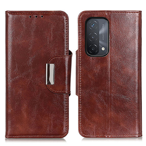 Leather Case Stands Flip Cover Holder N04P for OnePlus Nord N200 5G Brown