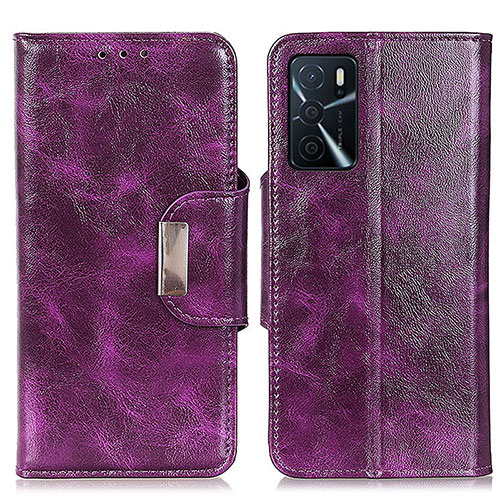 Leather Case Stands Flip Cover Holder N04P for Oppo A54s Purple
