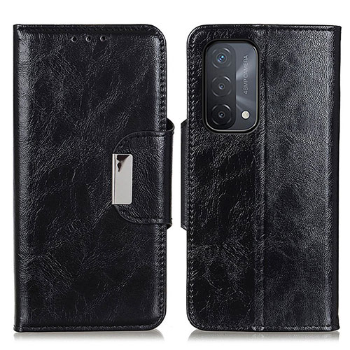 Leather Case Stands Flip Cover Holder N04P for Oppo A93 5G Black