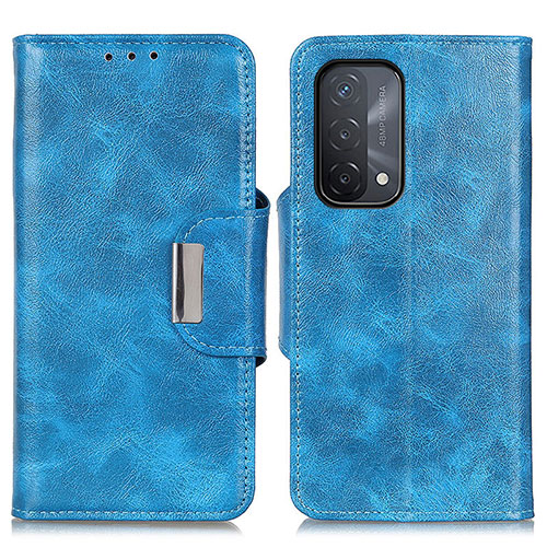 Leather Case Stands Flip Cover Holder N04P for Oppo A93 5G Sky Blue