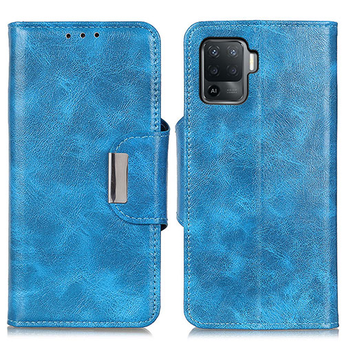 Leather Case Stands Flip Cover Holder N04P for Oppo F19 Pro Sky Blue