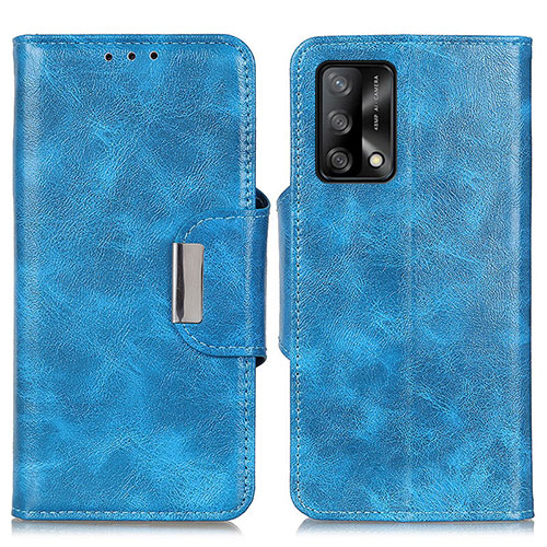Leather Case Stands Flip Cover Holder N04P for Oppo F19 Sky Blue