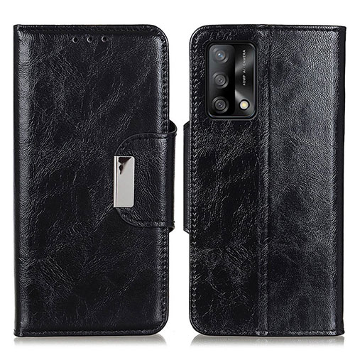 Leather Case Stands Flip Cover Holder N04P for Oppo F19s Black