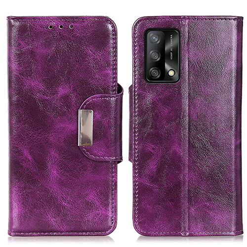 Leather Case Stands Flip Cover Holder N04P for Oppo F19s Purple