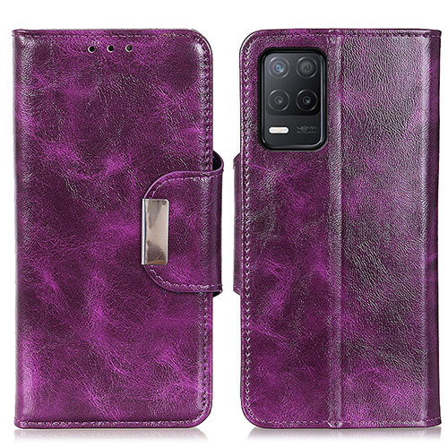 Leather Case Stands Flip Cover Holder N04P for Realme 8 5G Purple