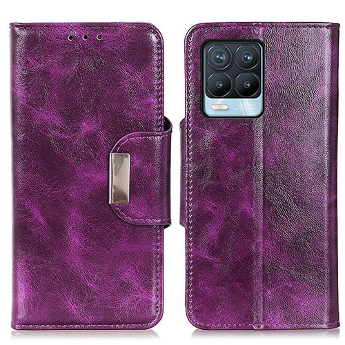 Leather Case Stands Flip Cover Holder N04P for Realme 8 Pro Purple