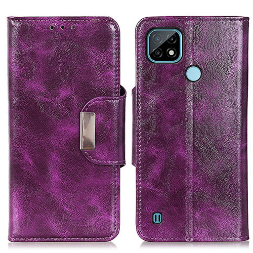 Leather Case Stands Flip Cover Holder N04P for Realme C21 Purple