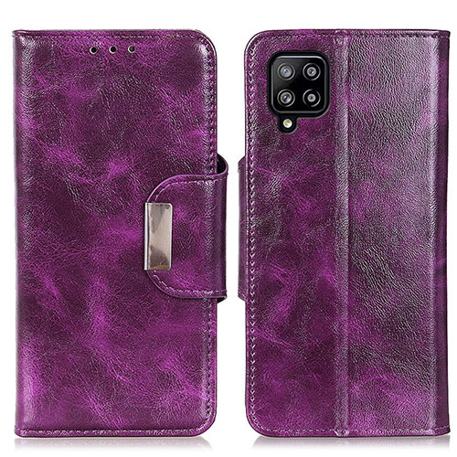 Leather Case Stands Flip Cover Holder N04P for Samsung Galaxy A22 4G Purple