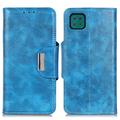 Leather Case Stands Flip Cover Holder N04P for Samsung Galaxy A22 5G Sky Blue