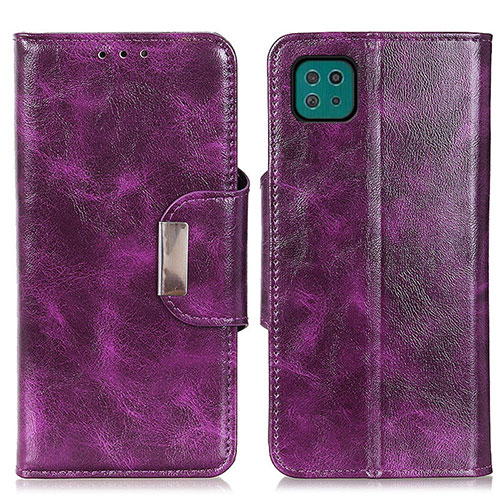 Leather Case Stands Flip Cover Holder N04P for Samsung Galaxy A22s 5G Purple