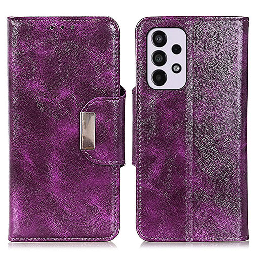 Leather Case Stands Flip Cover Holder N04P for Samsung Galaxy A33 5G Purple