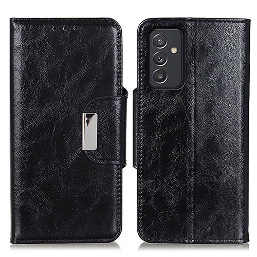 Leather Case Stands Flip Cover Holder N04P for Samsung Galaxy A35 5G Black