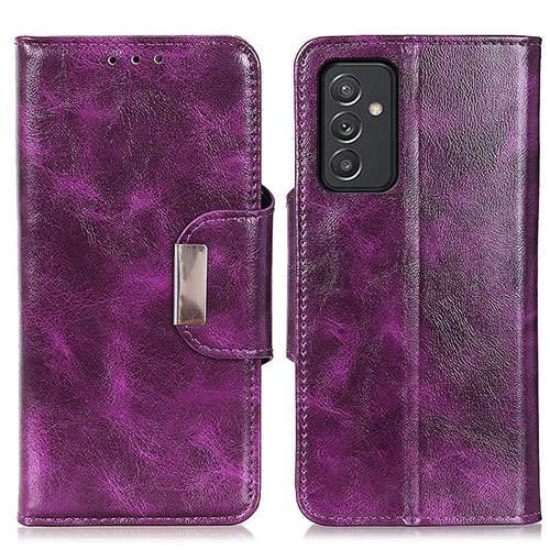 Leather Case Stands Flip Cover Holder N04P for Samsung Galaxy M14 5G Purple